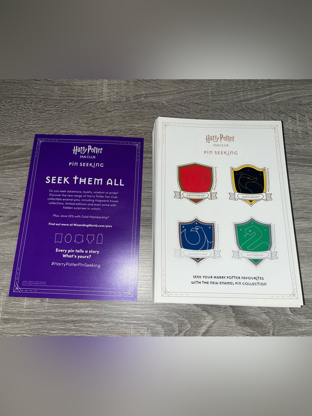 Warner Bros. Harry Potter Fan Club Pin Seeking Stickers - 41 individual sheets